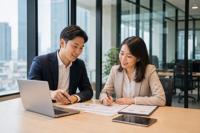 日系か外資かを比較検討するビジネスシーン