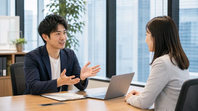 アドバイザーに質問するQ&Aの様子