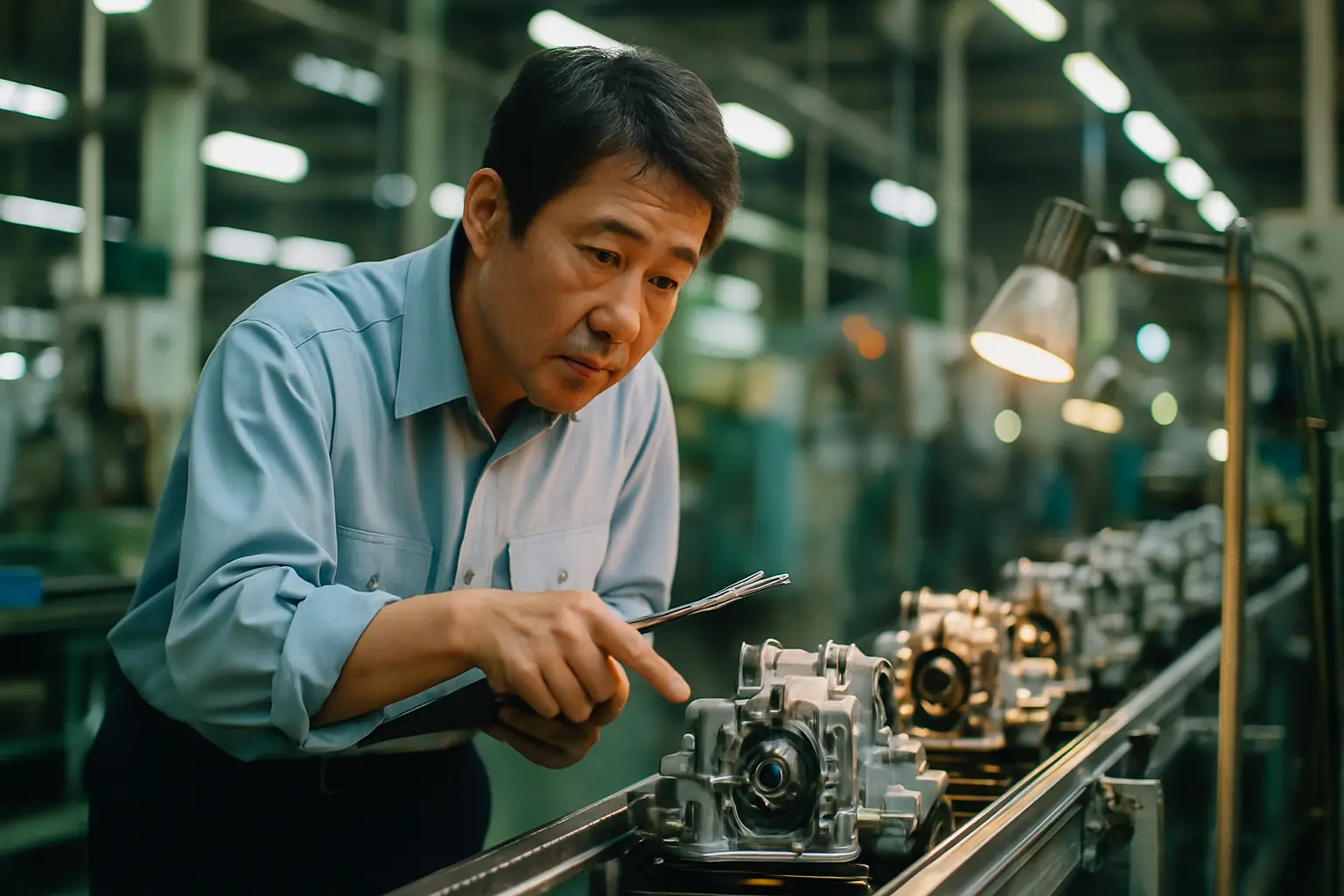 タイ製造業の現場で技術指導する日本人駐在員