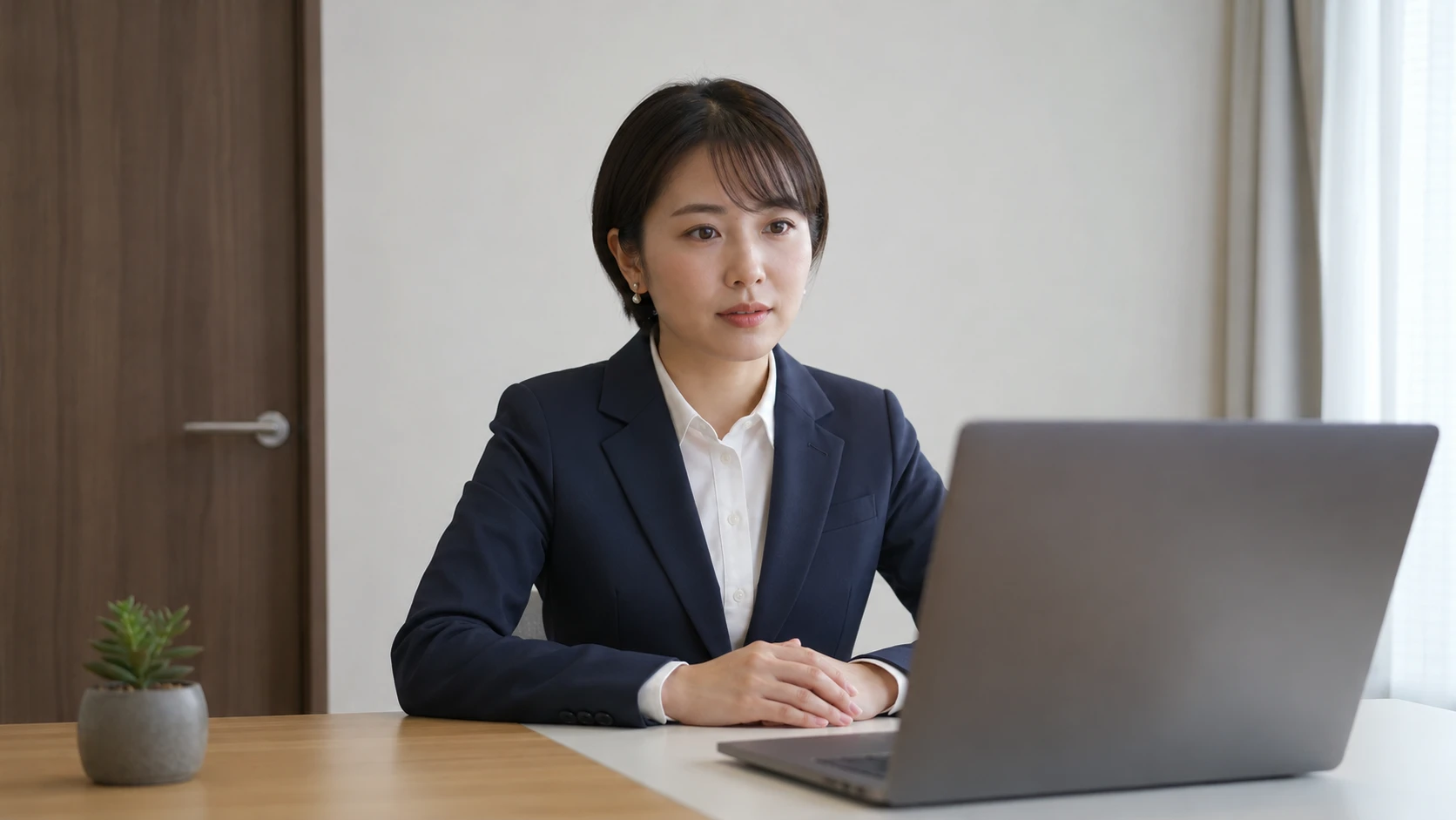 オンライン面接を受けるプロフェッショナル