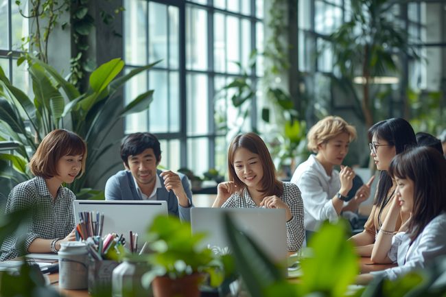 日系企業の面接対策に取り組むビジネスパーソンのイメージ