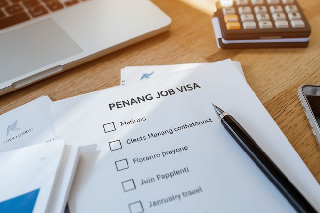マレーシア就労ビザ取得の流れを示すイメージ