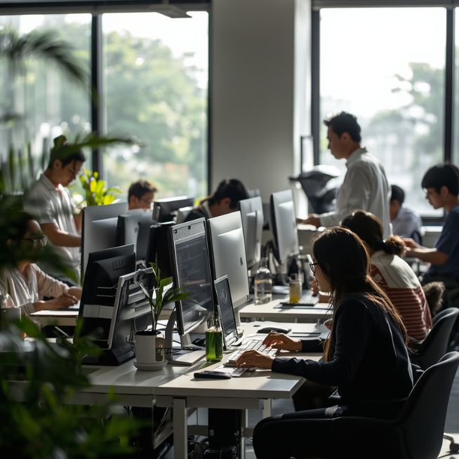 ペナンの日系企業で働くビジネスパーソンとオフィス環境のイメージ