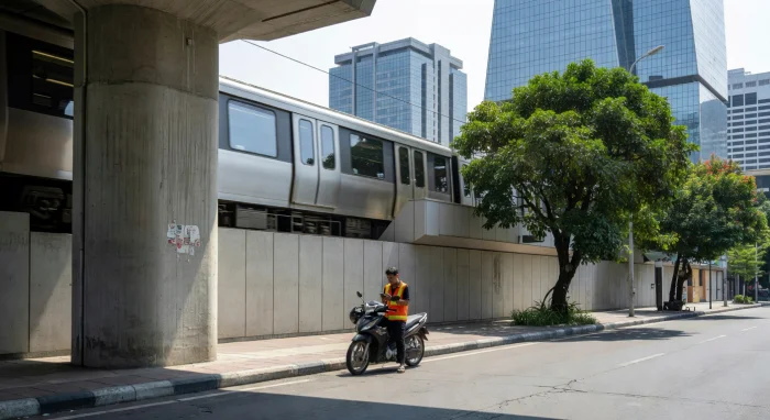 バンコク市街とBTS高架鉄道