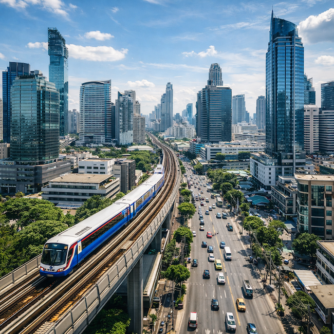 バンコクBTSスカイトレインからの眺望