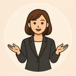 両手を広げて歓迎するキャリアアドバイザー（女性）