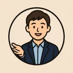 手を広げて次のページへ案内するキャリアアドバイザー（男性）