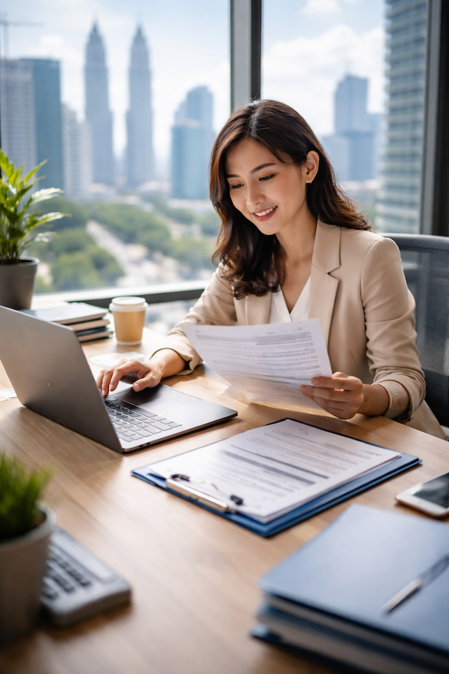 マレーシアで転職活動をする女性