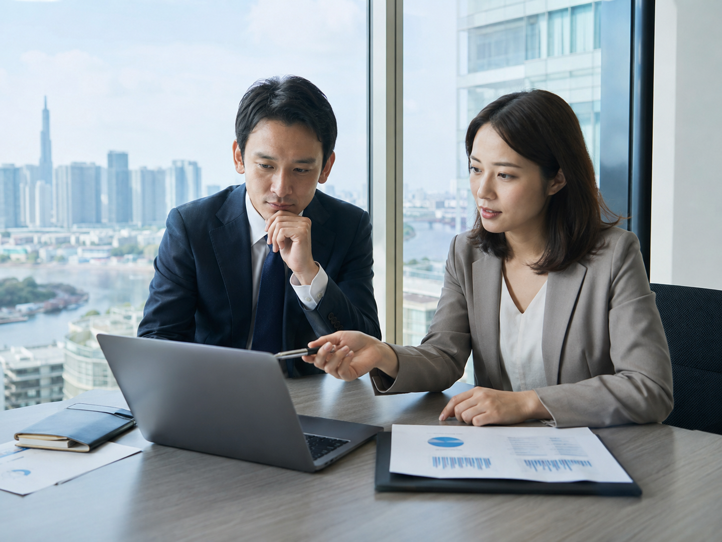 ベトナムの労働市場と業界動向を調べる様子