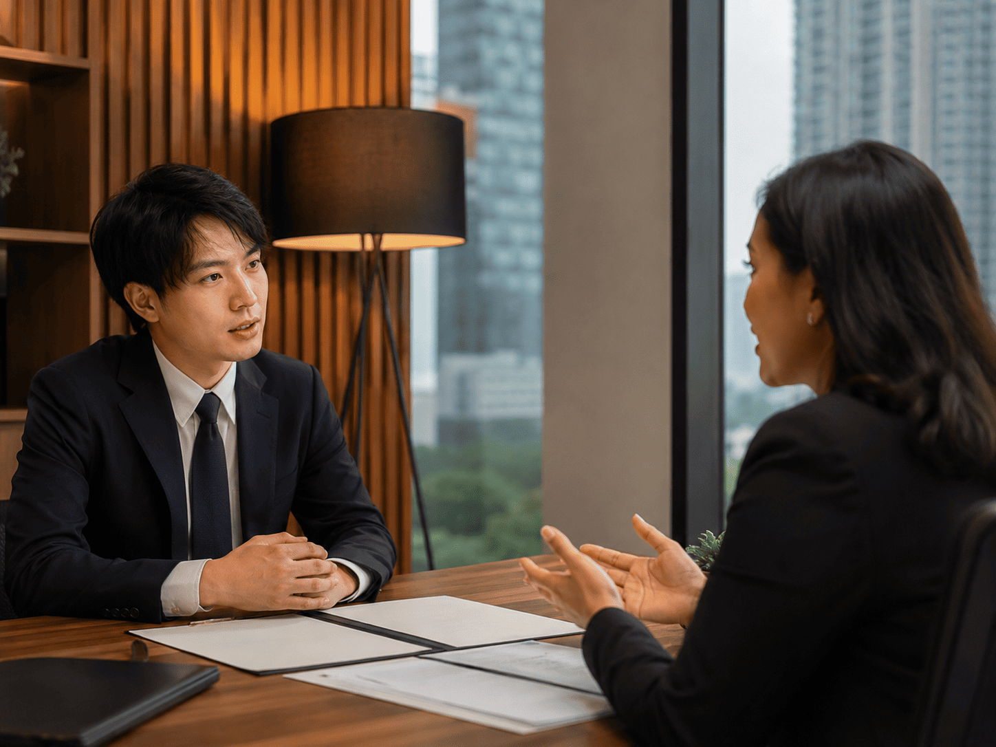 人材紹介会社に相談する様子