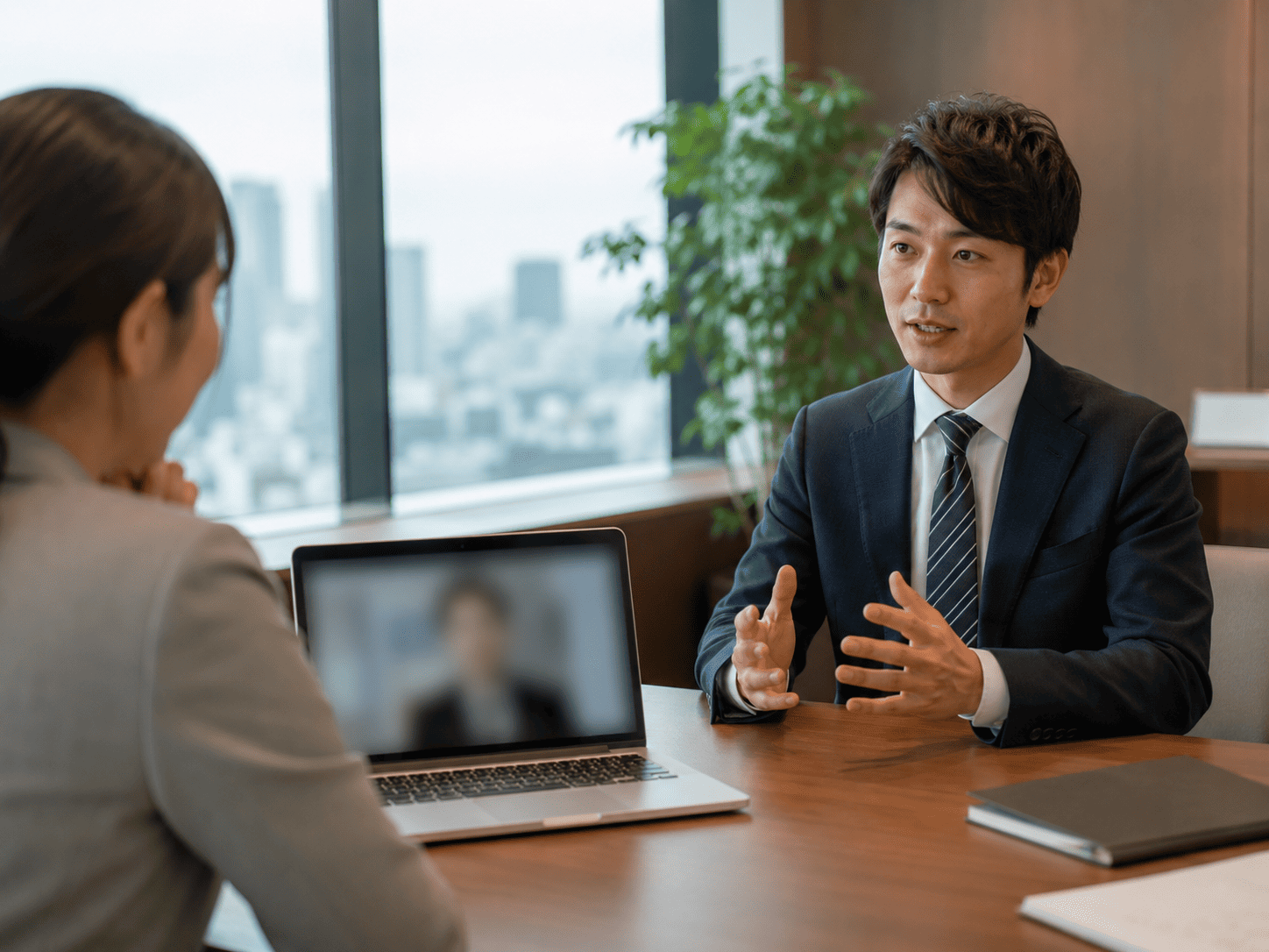 英語での面接対応と転職エージェントの活用のイメージ