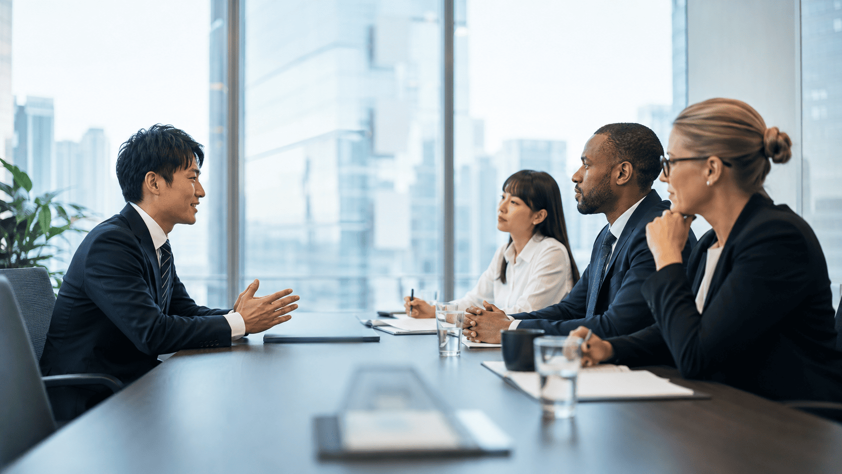 海外企業の面接に臨むイメージ