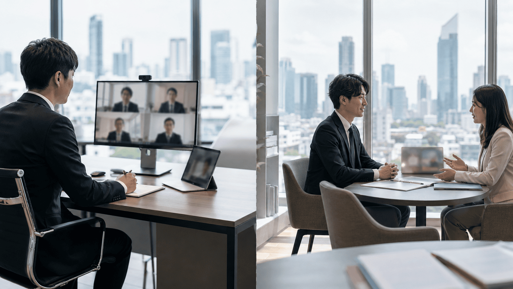 駐在員と現地採用の違いを示すビジネスパーソンのイメージ