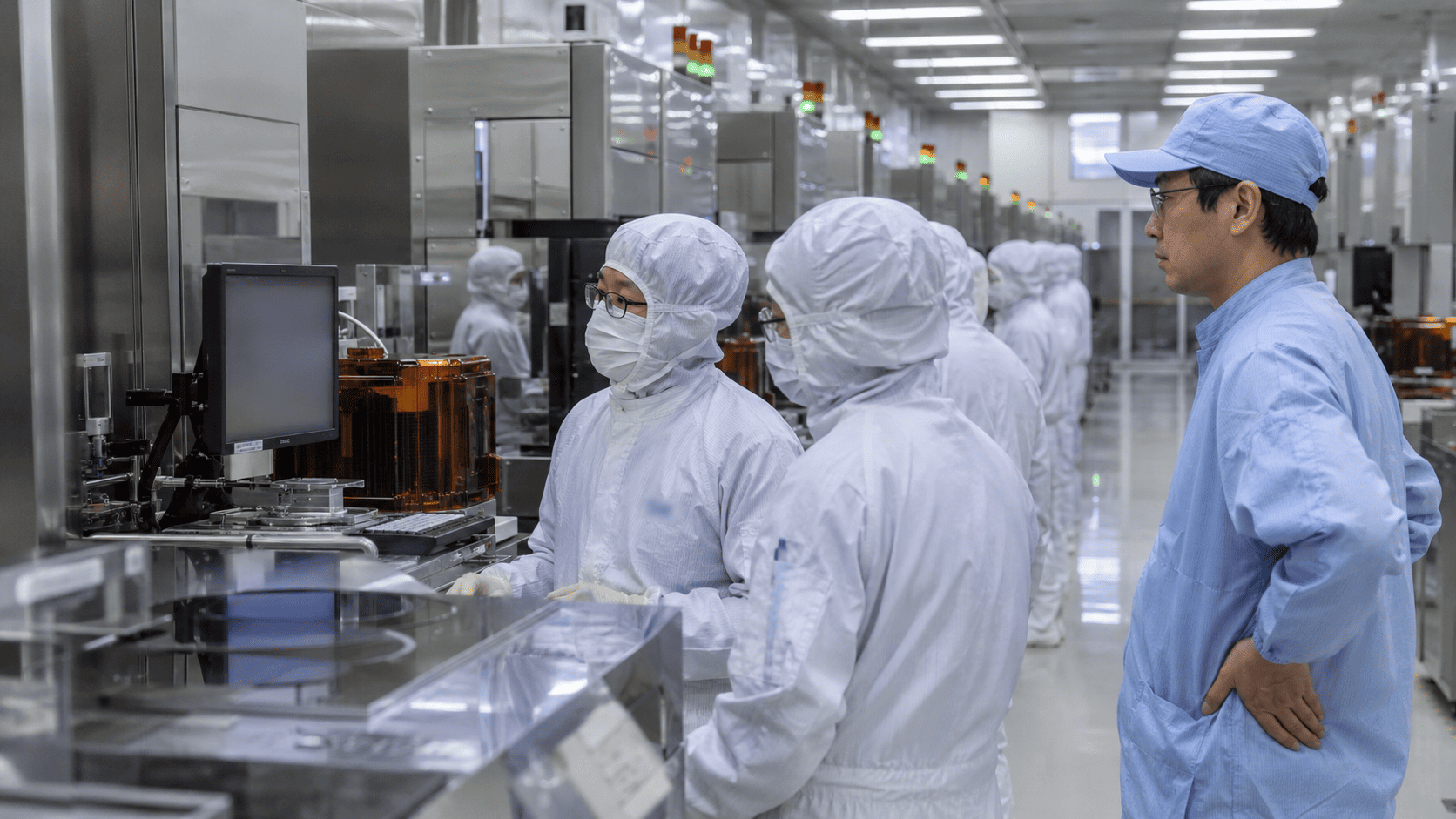 台湾の半導体工場の製造ライン