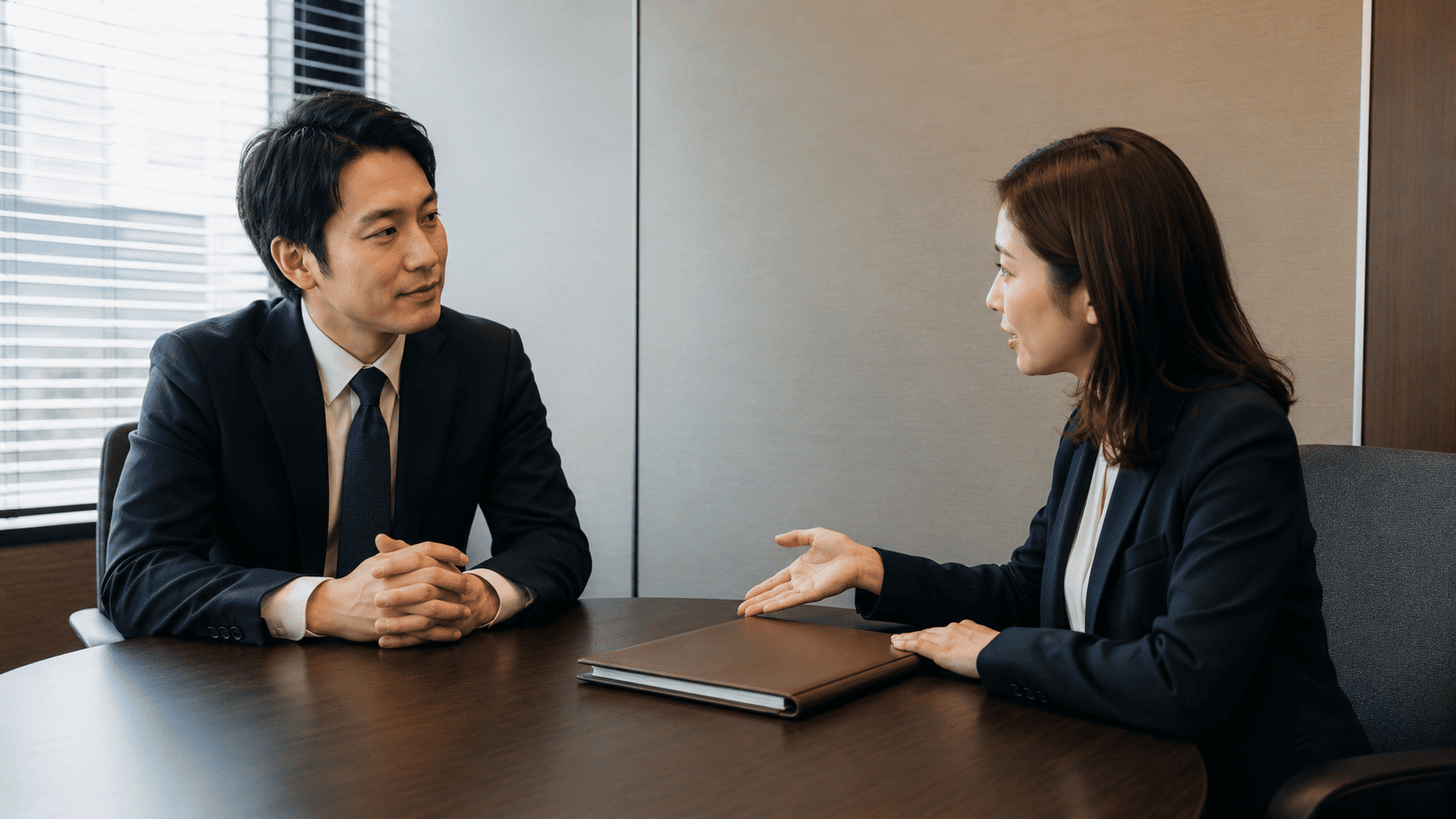 転職エージェントと面談する求職者