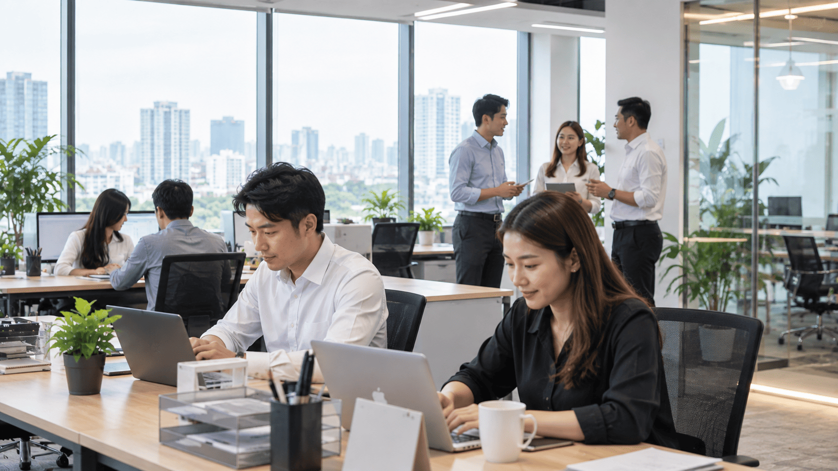 ベトナムの商社業界の全体像を示すオフィス風景