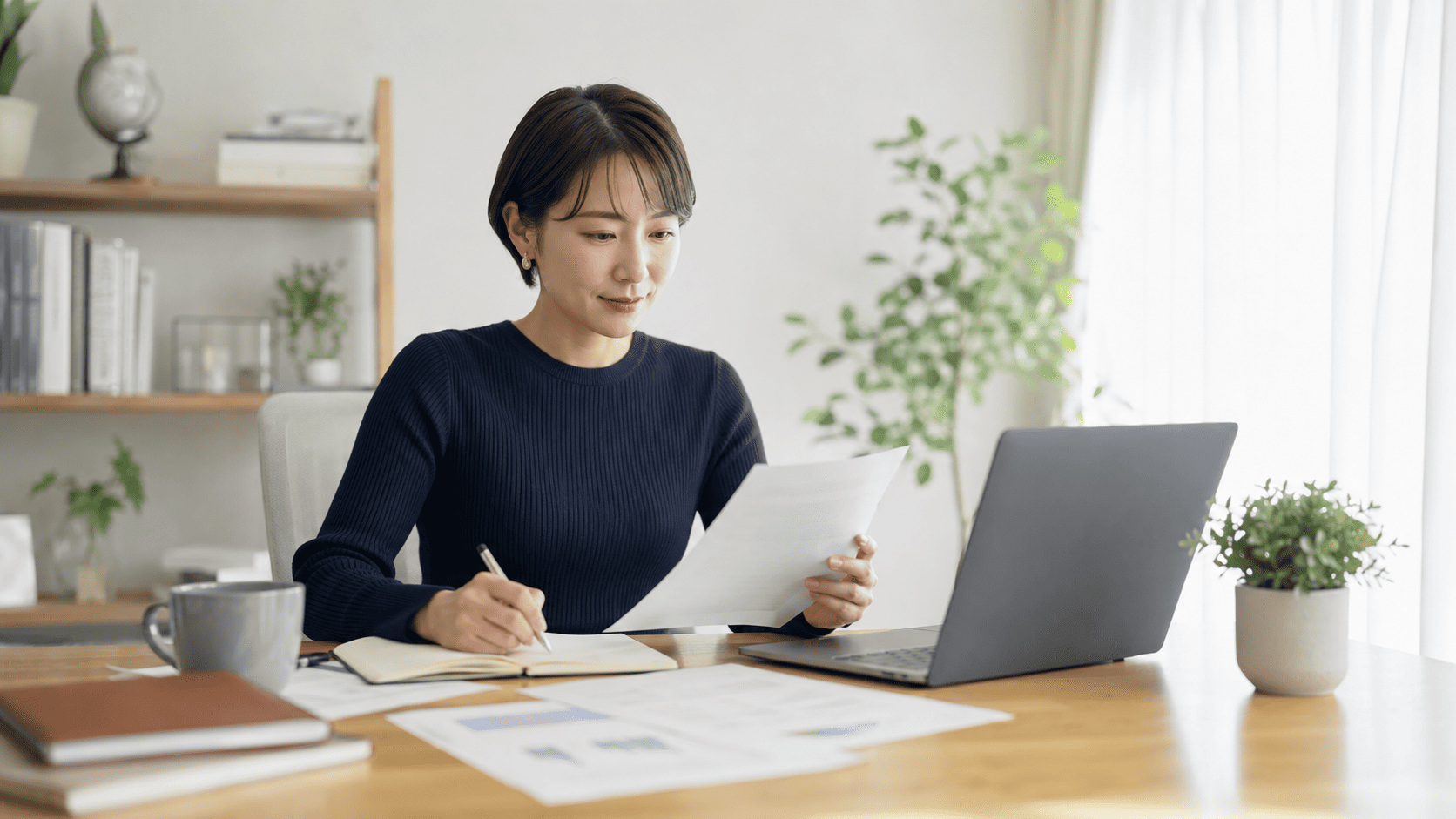 オンラインで求人情報を検索し人脈を広げる様子