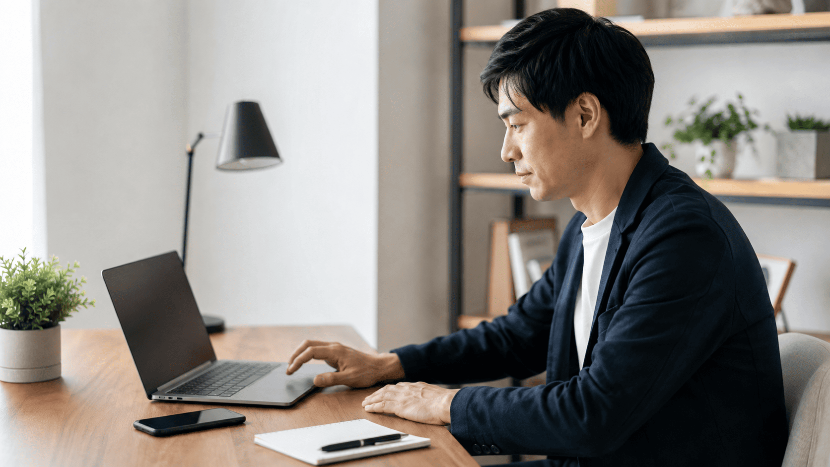パソコンでベトナムの求人情報を検索する求職者