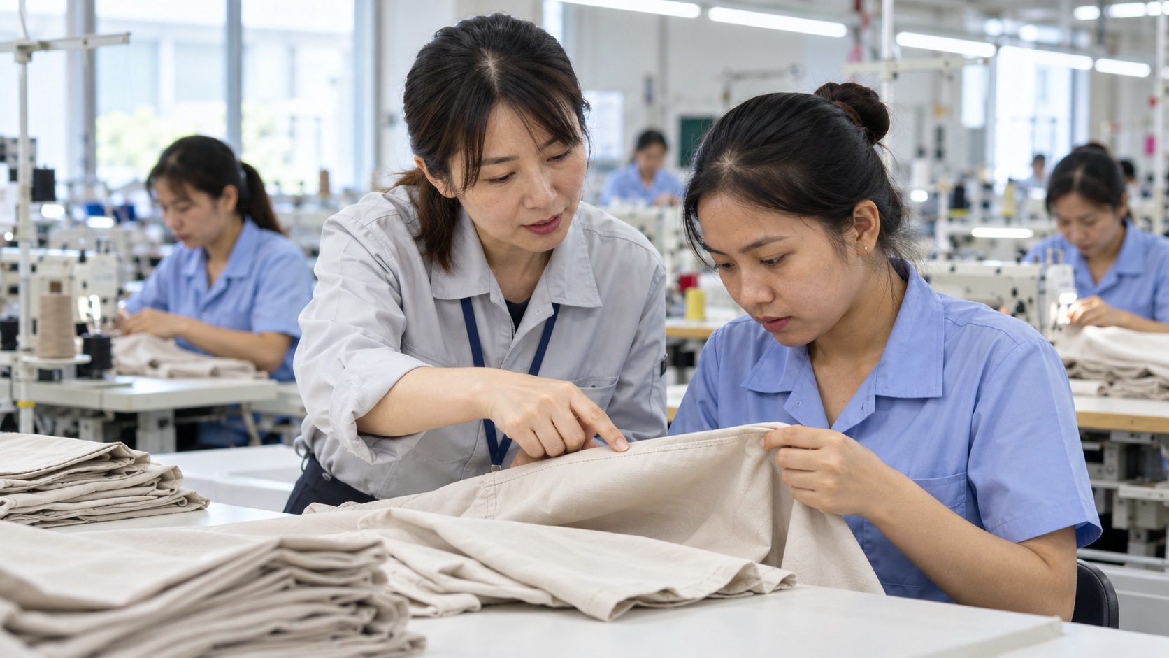 縫製工場管理と検品拠点管理では、任される範囲が違うのイメージ