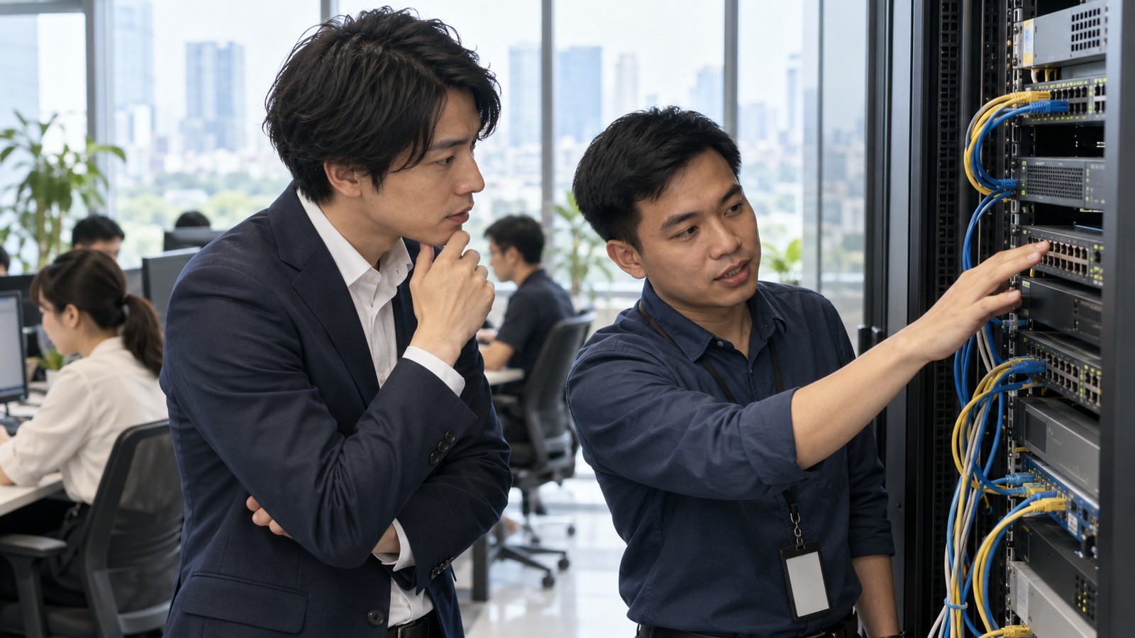 IT・ICT営業は、技術知識と英語の使用場面を照合のイメージ