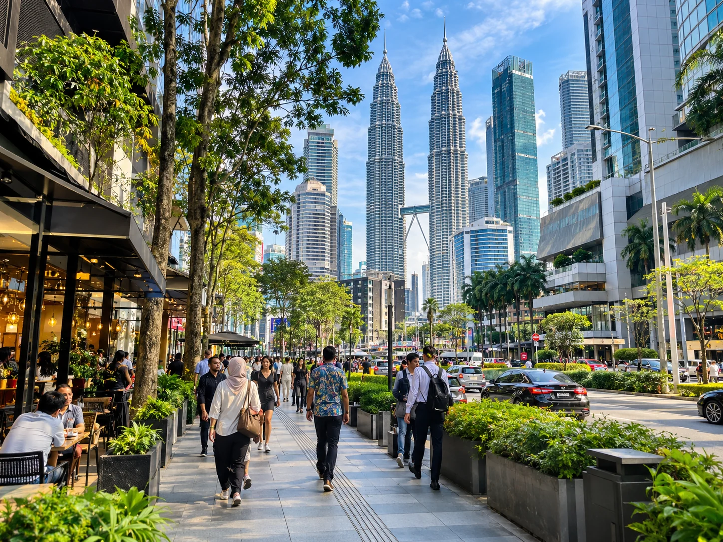 マレーシアのクアラルンプール都市風景と多文化の街並み