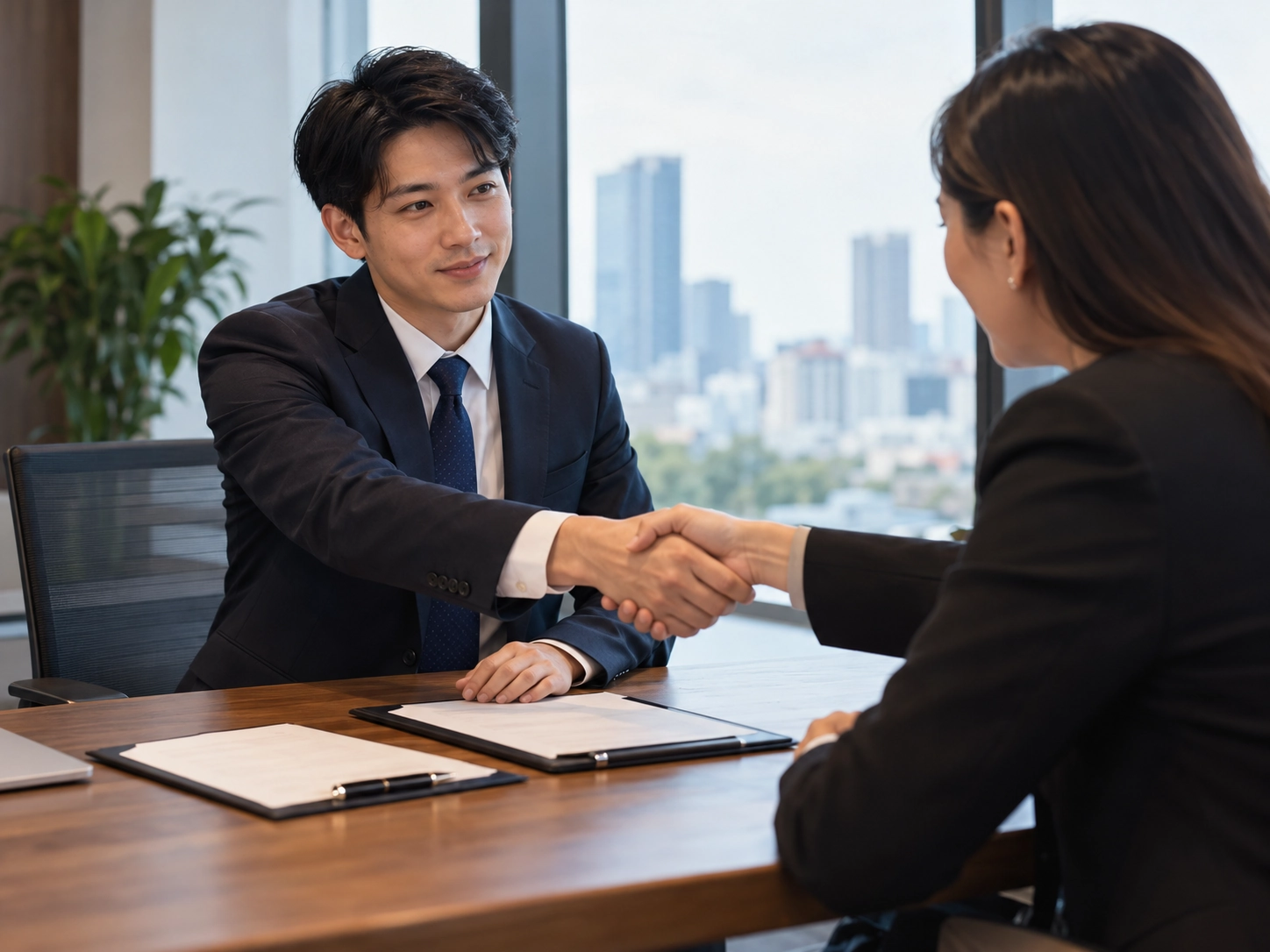 現地の会社と雇用契約を結んで働くイメージ