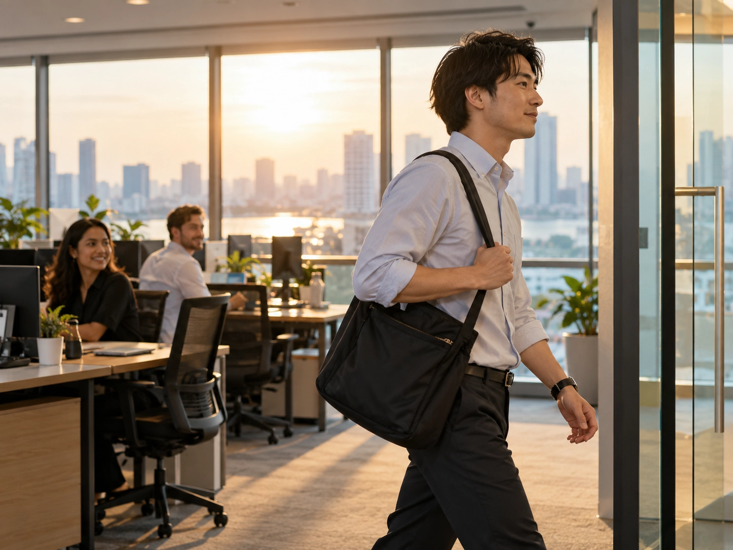 休暇と労働時間を比べるイメージ