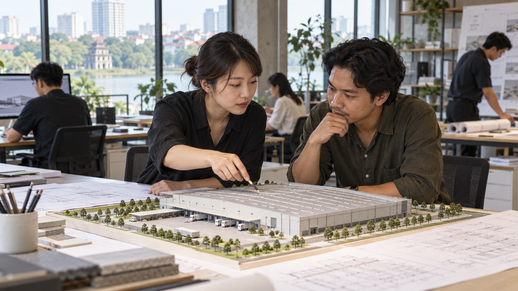 意匠設計は、北部案件で設計意図を現場に伝えるのイメージ