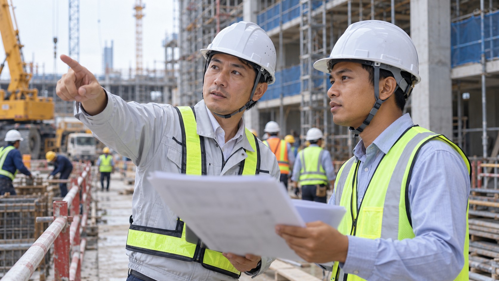 建設会社の施工管理は、入札から改修対応までのイメージ