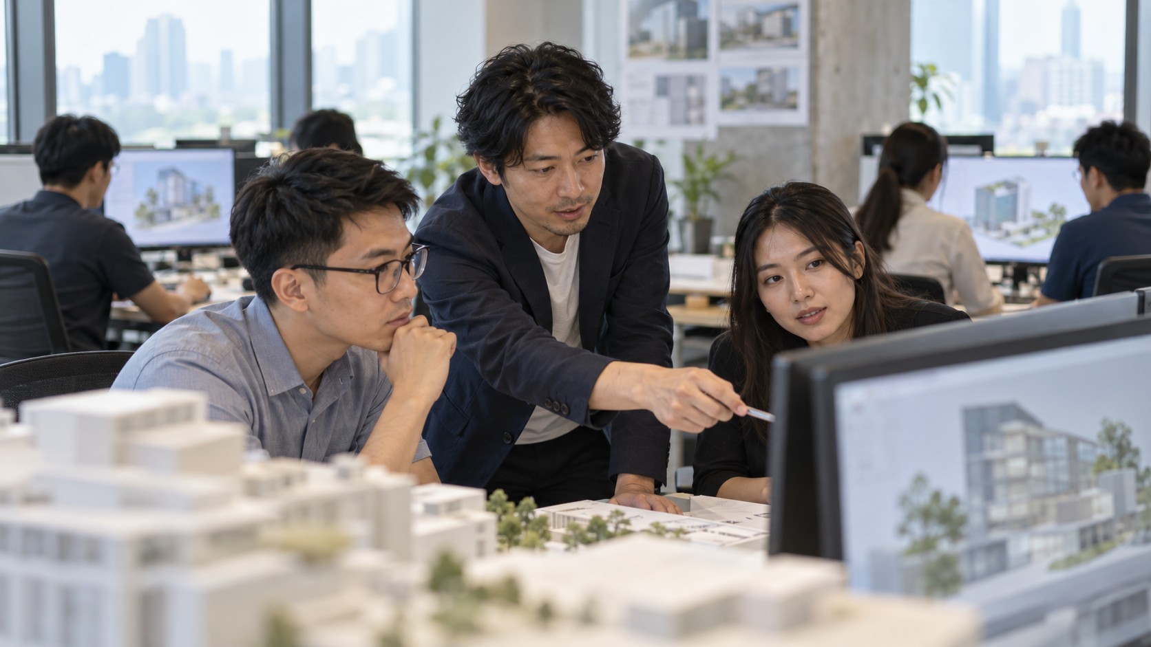 BIMのPMは、日本語で設計チームを管理するのイメージ