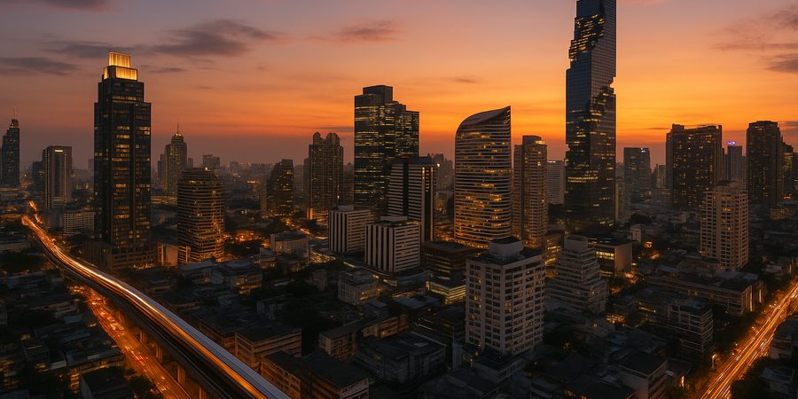 バンコクのシーロム・アソーク地区のビジネス街