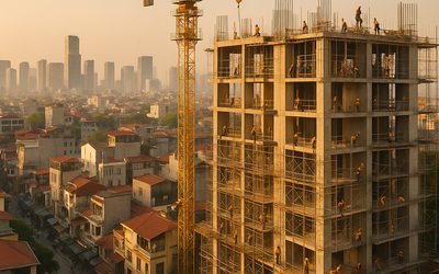 ベトナム・ハノイの都市開発現場