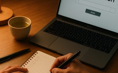 転職準備中の日本人がノートにチェックリストを記入