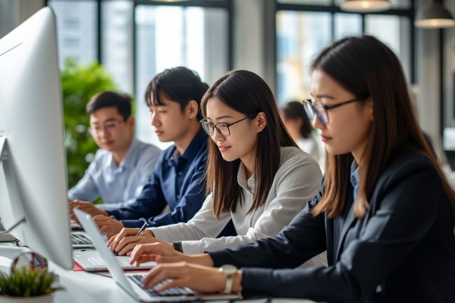 マレーシアの多国籍企業オフィスで働く国際的な職場環境