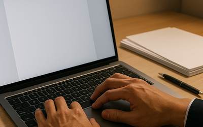 英語CVを丁寧に作成する日本人プロフェッショナルの手元